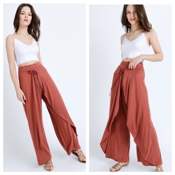 Last! 🎉HP 9-30🎉 Ruffled Layer Wrap Jersey Pants - Picture 1 of 5